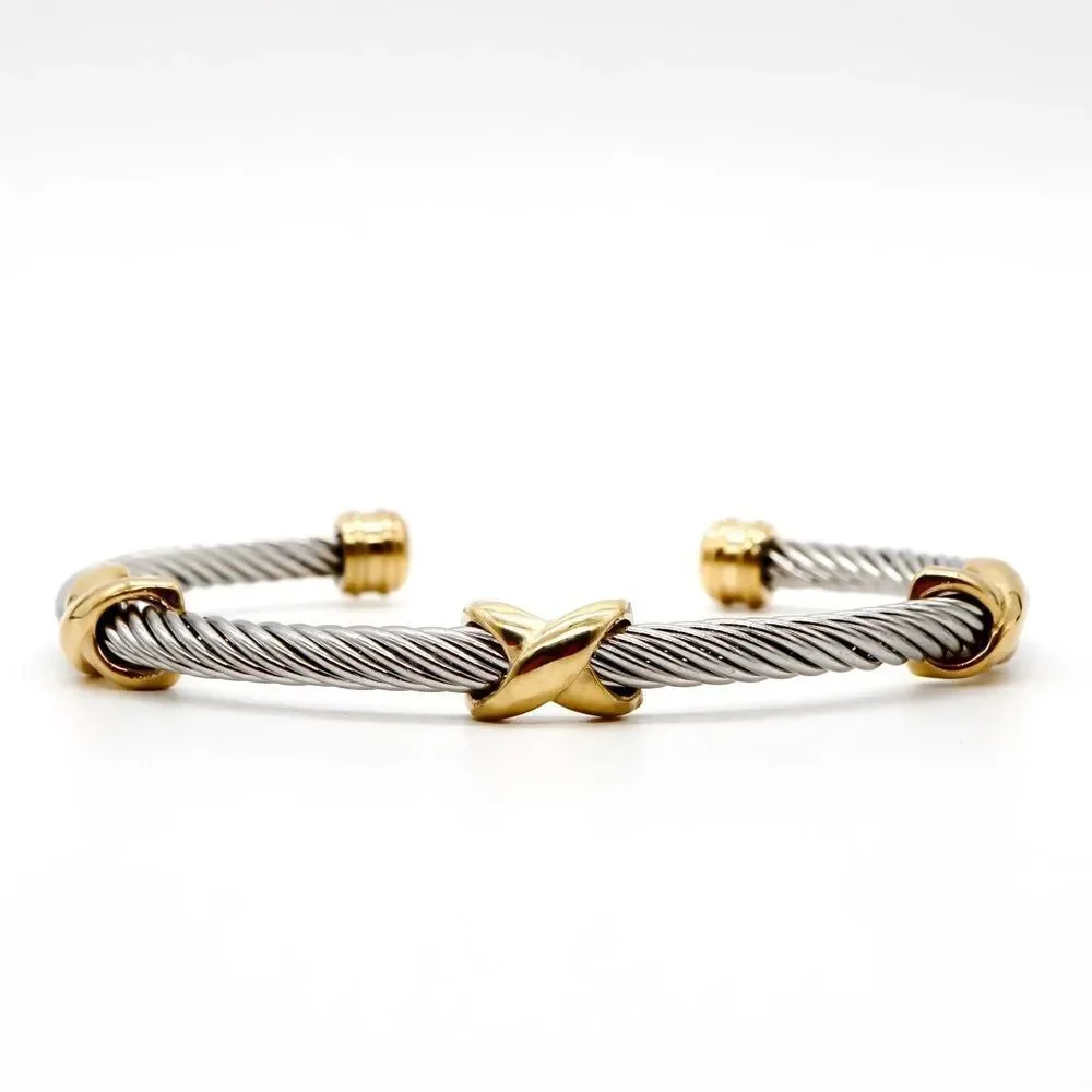 Twisted cable bangle N1079